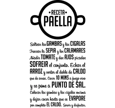 Vinilo decorativo receta paella Zvířecí nálepka - TenStickers
