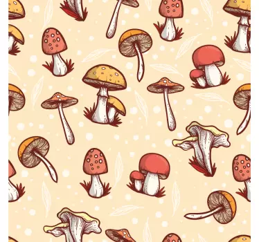 Originální design obtisků s houbovým vzorem pro nábytek - TenStickers