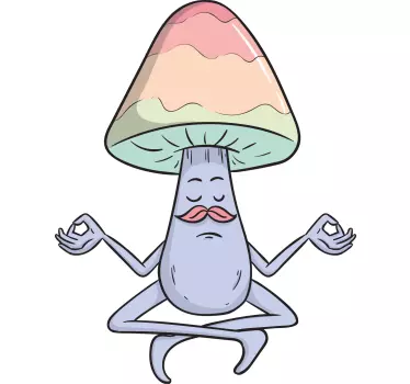 Houba meditace kreslená postavička tapety nálepka - TenStickers