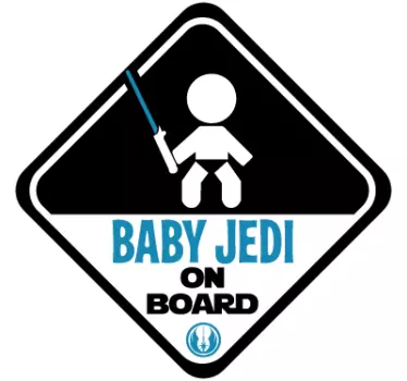 Baby jedi na palubě samolepka na auto - TenStickers
