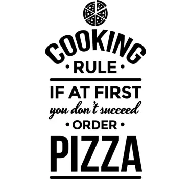 Citovat vaření pravidlo pizza nálepka nástěnná nálepka - TenStickers