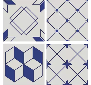 Geometrické tvary dlaždice samolepky - TenStickers