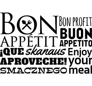 Bon apetit text samolepka - TenStickers
