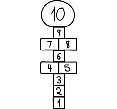 Hopscotch kreslení Hry nálepka - TenStickers
