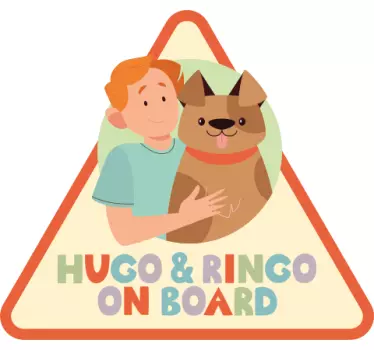 Dítě a pes na palubě Auto nálepka - TenStickers
