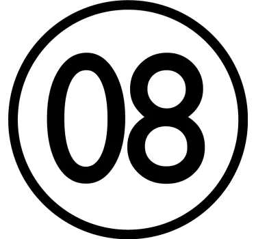 Zaokrouhlené číslo Auto nálepka - TenStickers