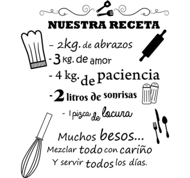 Vinilos para cocinas nuestra receta Zvířecí nálepka - TenStickers