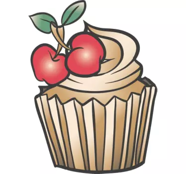 Cupcake s třešňovým obtiskem - TenStickers