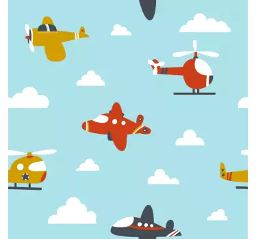 Dětská obloha a letadla nálepky na nábytek - TenStickers