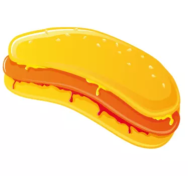 Hořčice a kečup hotdog obtisk - TenStickers