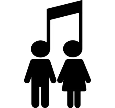 Hudební klíčový pár hudební nálepka - TenStickers