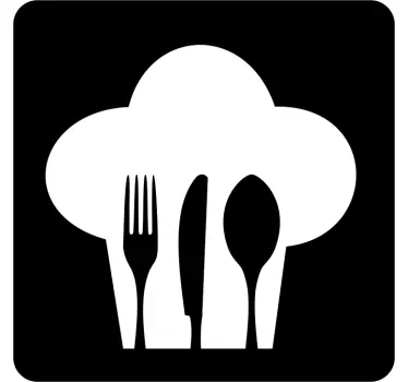 Klobouk kuchař & nádobí logo nálepku - TenStickers