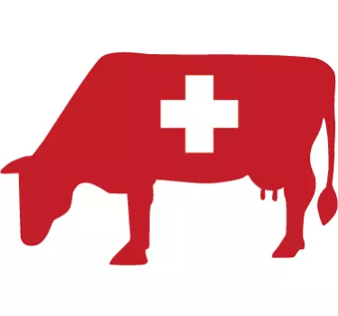 Kráva švýcarská vlajka auto nálepka - TenStickers