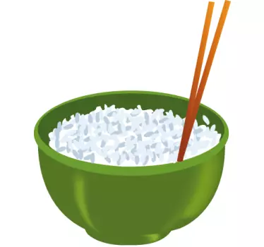 Nálepka rýže hrnec orientální potraviny - TenStickers