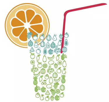 Nástěnné obtisky sklenice ovoce oranžové - TenStickers