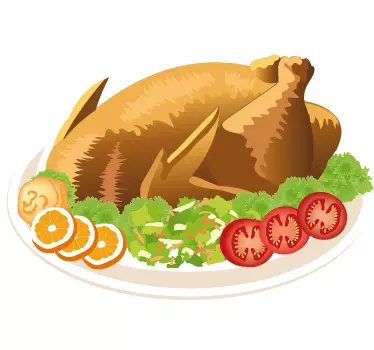 Obložený pečené kuřecí obtisk - TenStickers