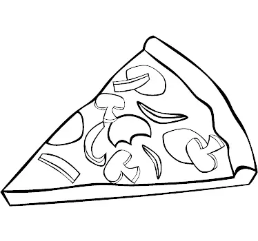 Obrys pizza plátek nálepky - TenStickers