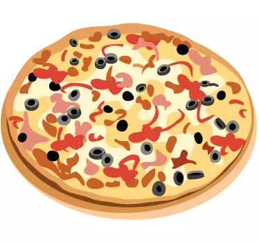 Olivové maso pizza obtisk - TenStickers