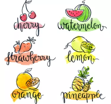 Ovoce názvy nástěnné nálepky - TenStickers