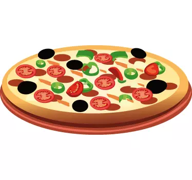 Rajčatová pizza nálepka na zeď - TenStickers