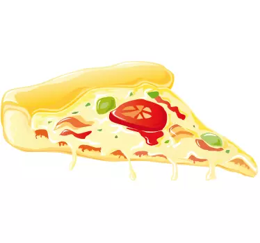 Rajče a sýr pizza plátek nálepky - TenStickers
