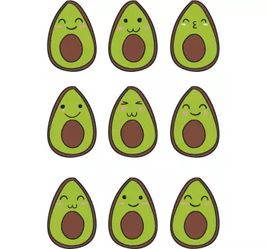 Sada šťastné avokádo ovoce obtisky - TenStickers