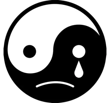 Samolepka na ozdobný vinyl smutný jin jang - TenStickers
