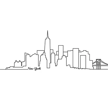 Samolepka nástěnné malby v manhattanském stylu - TenStickers