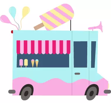 Samolepky děti zmrzlina truck - TenStickers