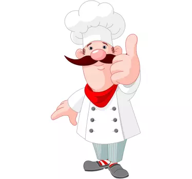Thumbs up karikatura kuchař nálepka - TenStickers