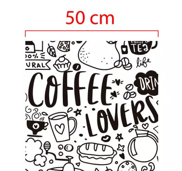 Průsvitná káva čas kresby okno obtisk - TenStickers
