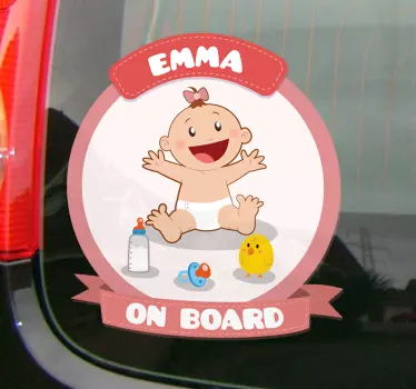 Baby na palubě dívka auto nálepka - TenStickers