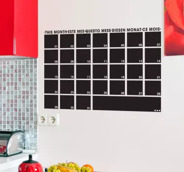 Samolepka tabule měsíční plánovač - TenStickers