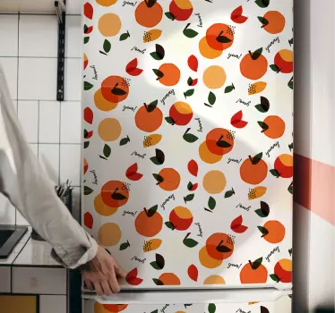 Abstraktní báječné pomeranče obtisky lednice - TenStickers