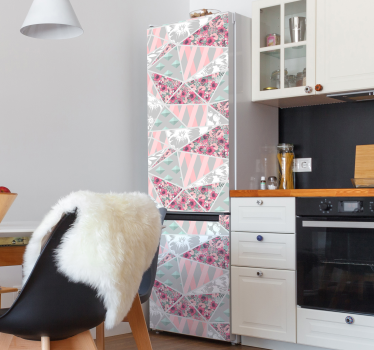Abstraktní patchwork vzor lednička zábal - TenStickers