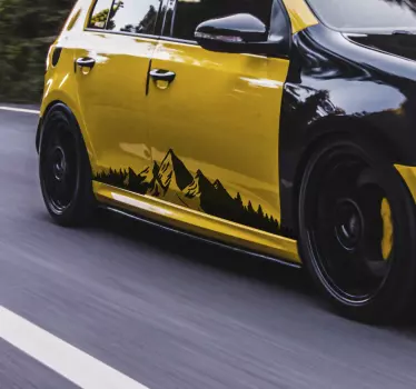 Výhled na hory samolepka na auto - TenStickers