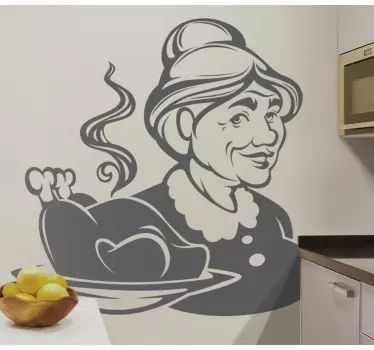 Babička drží kuřecí tapetu - TenStickers