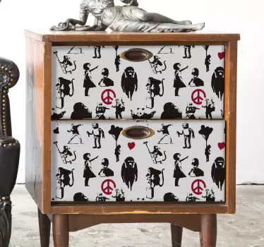 Banksy taneční vzor obtisky na nábytek - TenStickers