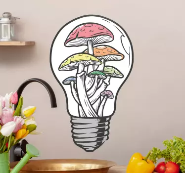 Barevná lehká houba ilustrace tapety samolepka - TenStickers