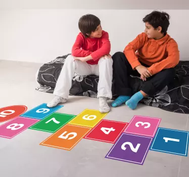 Barevné hopscotch vinyl nálepka podlahové dlaždice - TenStickers