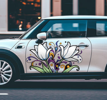Barevné tulipány samolepka na auto - TenStickers