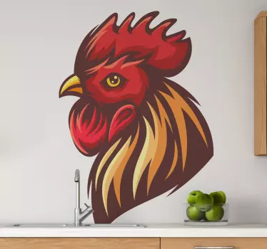 Barevný moderní pták kohout nálepka - TenStickers