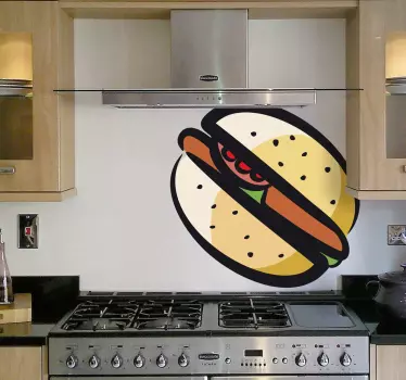 Barevný tah hamburger sendvič obtisk - TenStickers