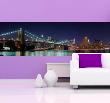Brooklynský most v noci samolepka - TenStickers