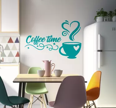 Čas kávy Kuchyňská nálepka - TenStickers