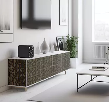 Černé a zlaté linky Čáry nálepka - TenStickers