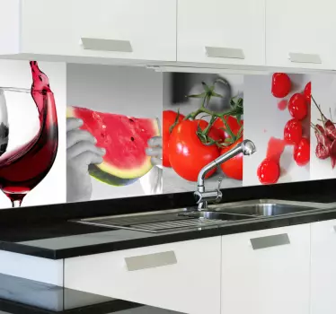 červená kuchyňská nálepka kuchyně a nápojů - TenStickers