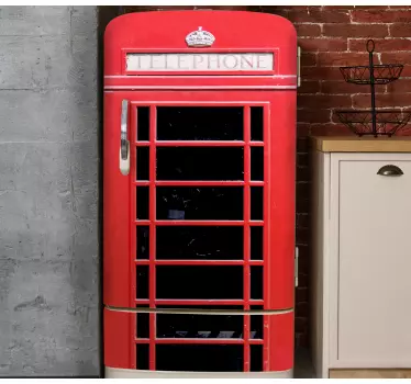 červený telefonní automat na ledničku - TenStickers