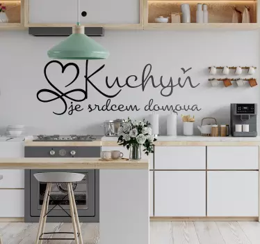 Citace samolepka "kuchyně je srdcem domova - TenStickers