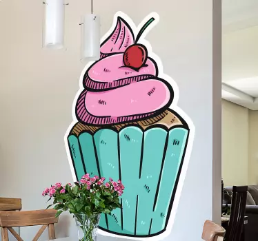 Cupcake food wall obtisk - TenStickers